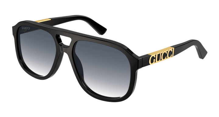 Gucci GG1188S Black Gold Aviator Sunglasses