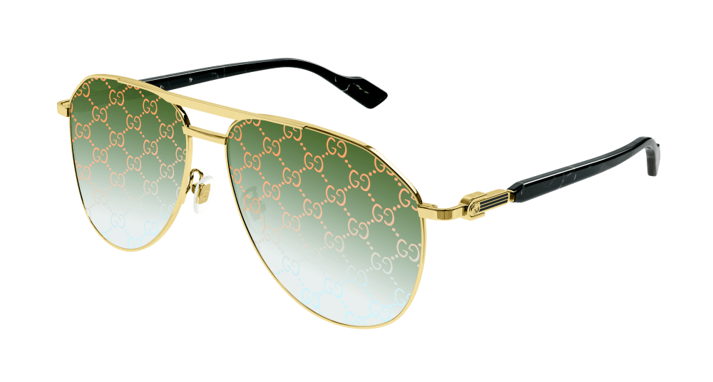 Gucci GG1220S Green Monogram Aviator Sunglasses