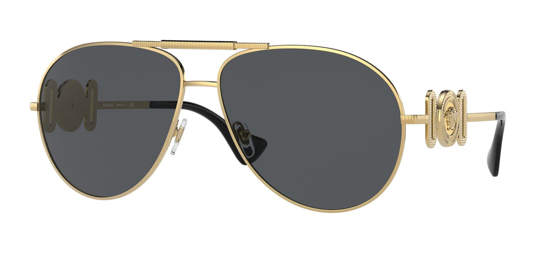 Versace VE2249 Medusa Aviator Sunglasses in Gold Polarized