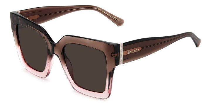 Jimmy Choo Edna gafas de sol cuadradas en marrón degradado