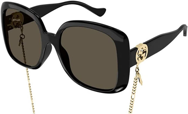 Gucci GG1029SA Oversized Black Chain Square | Designer Daydream display picture 3