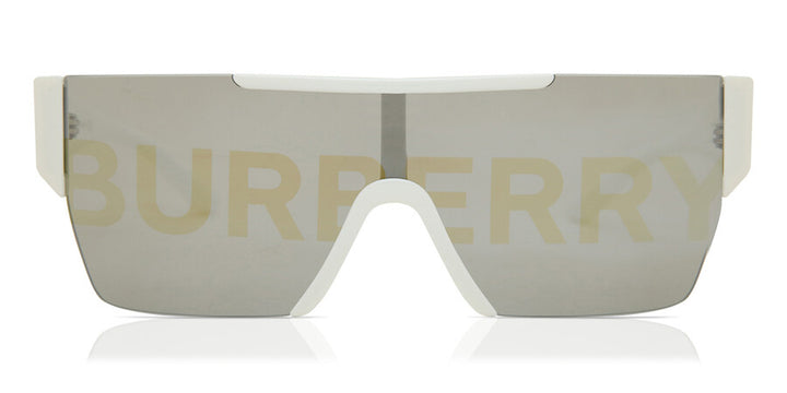 Burberry BE4291 Mirrored Shield Sunglasses in White