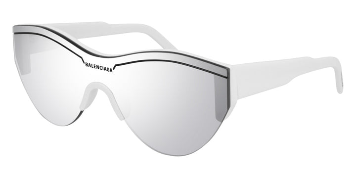 Balenciaga BB0004S Shield Mirrored Sunglasses in Silver