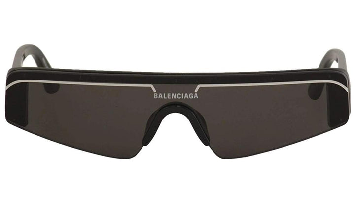 Balenciaga BB0003S 001 Gafas de sol espejadas con escudo de esquí en negro