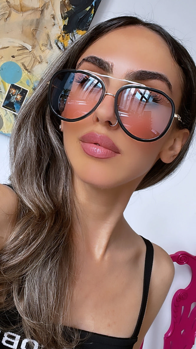 Gucci GG0062S Aviator Sunglasses in Black Photochromic