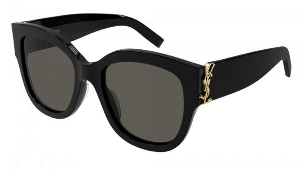 Saint Laurent SLM95/F Gafas de sol estilo ojo de gato con montura gruesa en oro negro