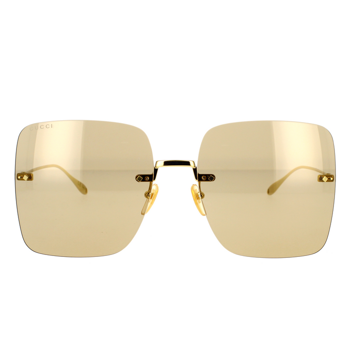 Gucci GG1147S Rimless Square Sunglasses in Brown