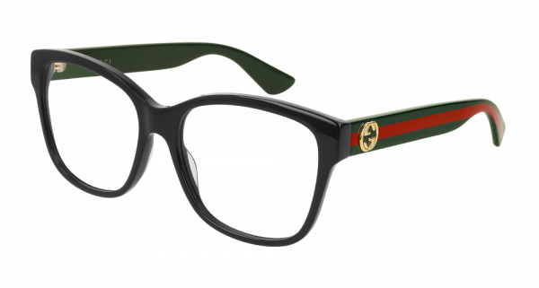 Gucci GG0038ON Black Striped Leg Eyeglasses Frames