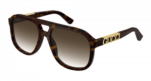 Gucci GG1188S Brown Gold Aviator Sunglasses