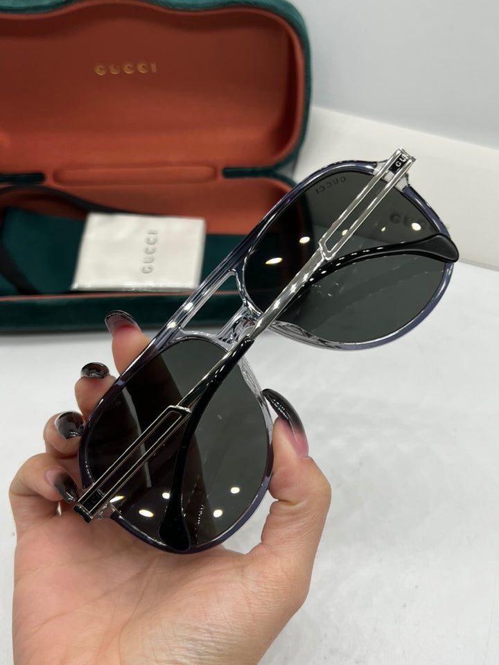 Gucci GG1104S Grey Aviator Sunglasses