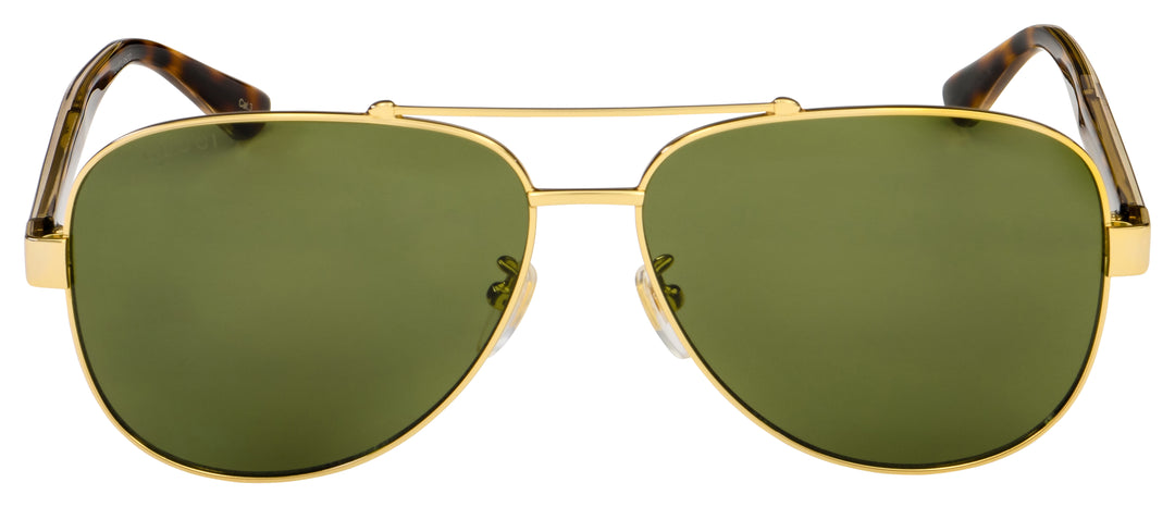 Gafas de sol unisex estilo aviador de metal dorado Gucci GG0528S 