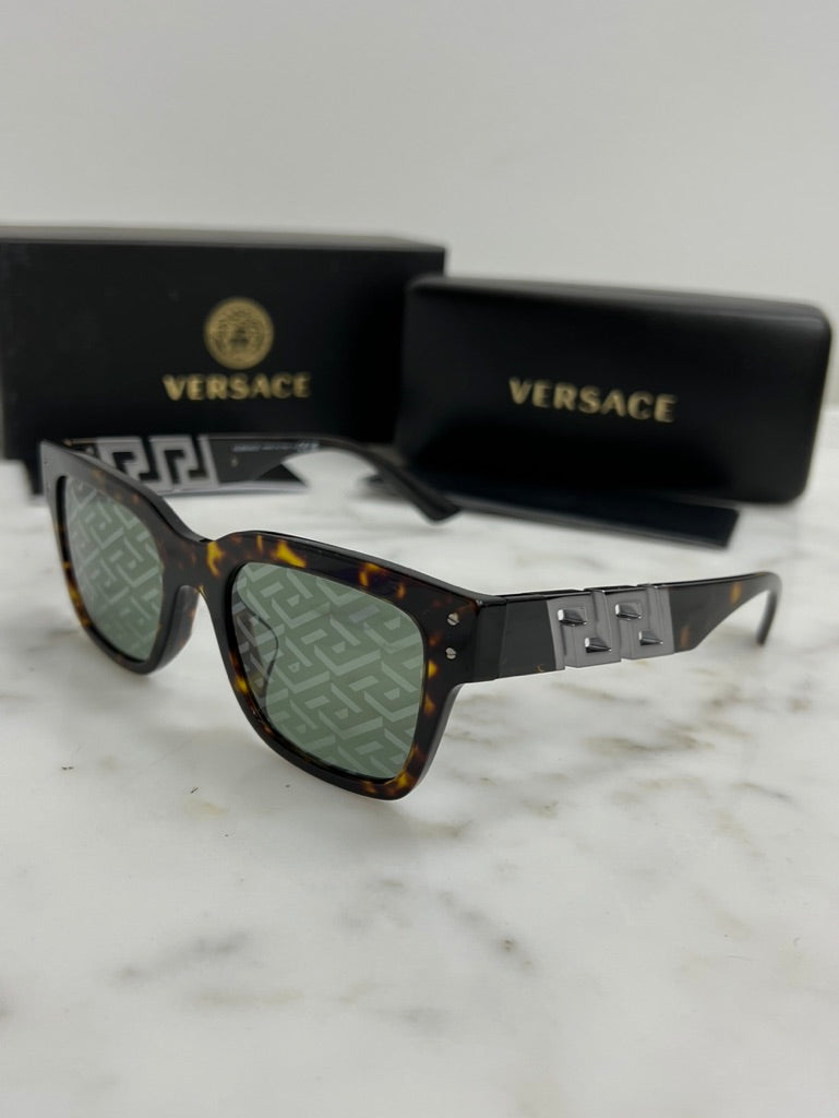 Versace VE4421 Brown La Greca Monogram Sunglasses