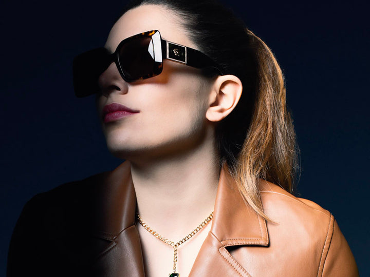 Versace VE4405 Square Sunglasses in Havana Brown