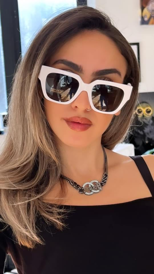 Versace VE4409 White Chain Square Sunglasses