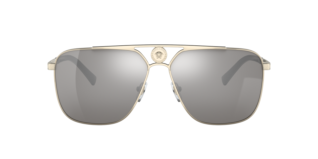 Versace VE2238 Gold Metal Mirrored Square Aviator Sunglasses