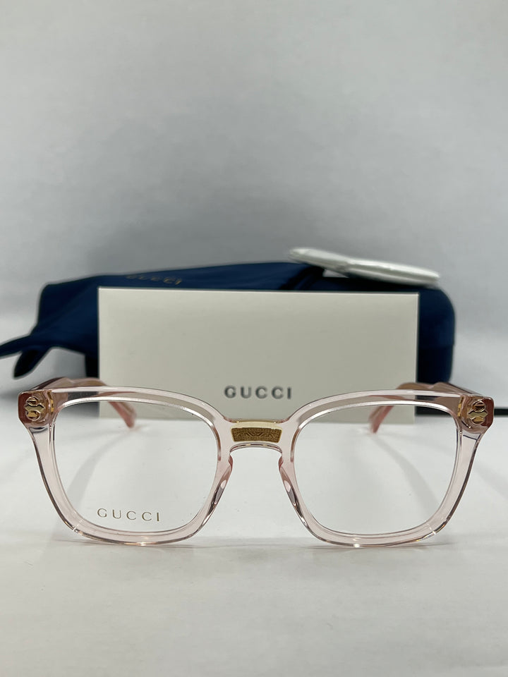 Gucci GG0184O Clear Pink Square Frames – Designer Daydream