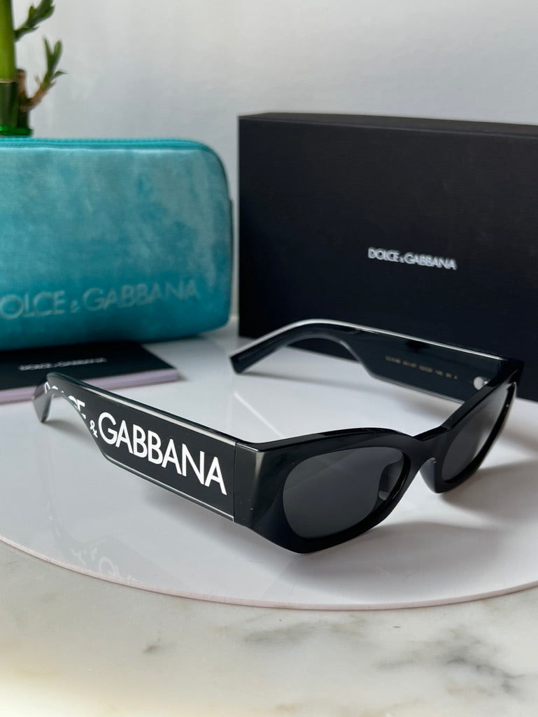 Dolce &amp; Gabbana DG6186 Gafas de sol negras estilo ojo de gato 