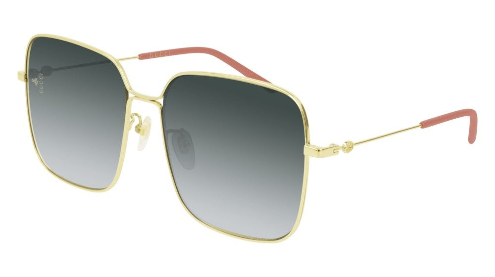 Gucci GG0443S Gafas de sol cuadradas doradas de metal