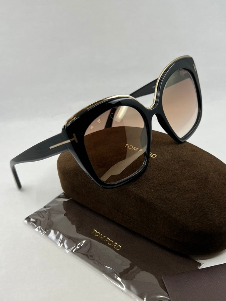 Tom Ford Chantalle FT0944 Black Brown Mirror Sunglasses
