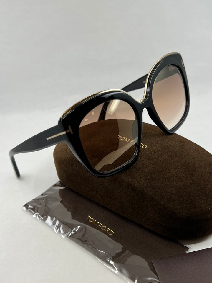 Tom Ford Chantalle FT0944 Black Brown Mirror Sunglasses