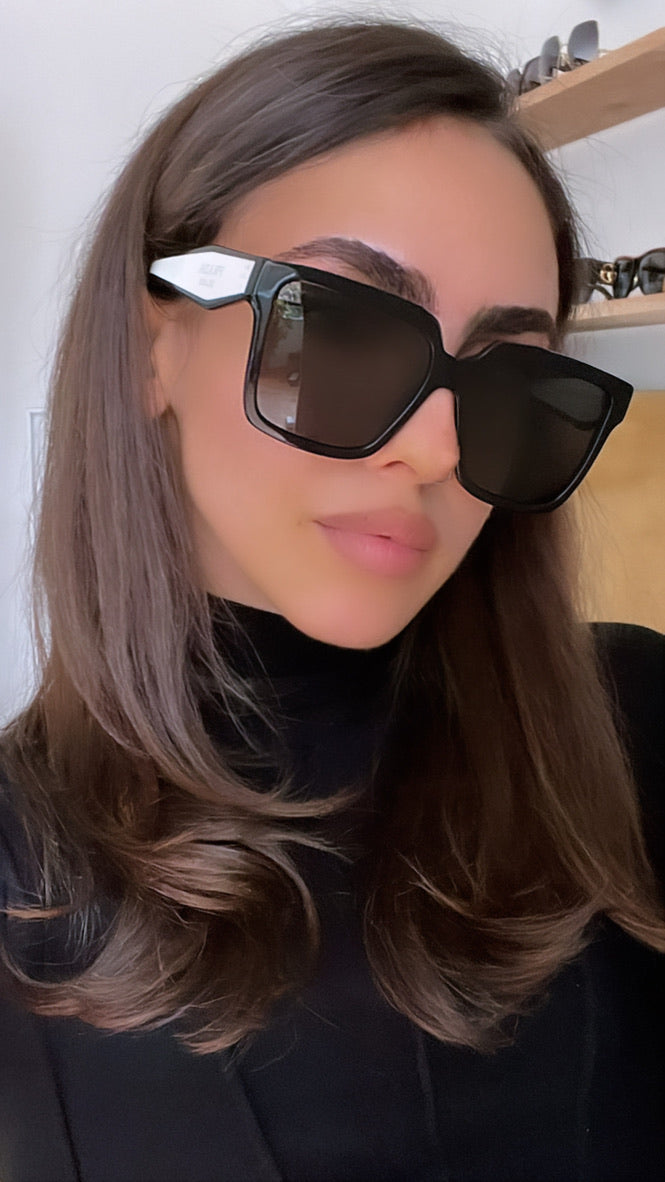 Prada PR24ZS Oversized Sunglasses in Black White