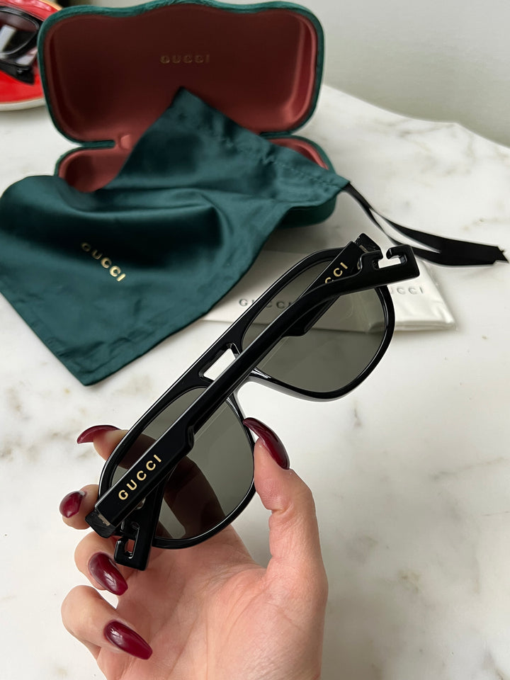 Gucci GG1239S Black Aviator Sunglasses