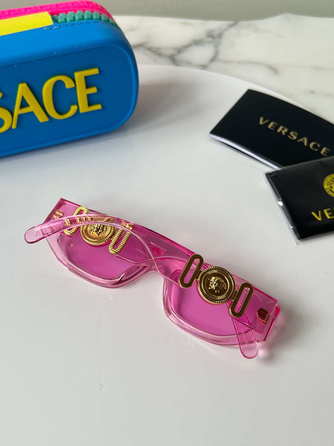 Versace top neon sunglasses