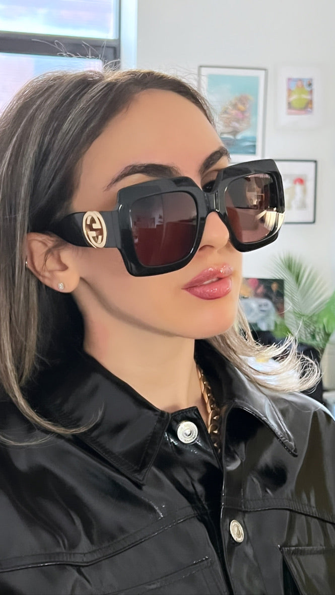 Gucci oversized 2024 sunglasses black