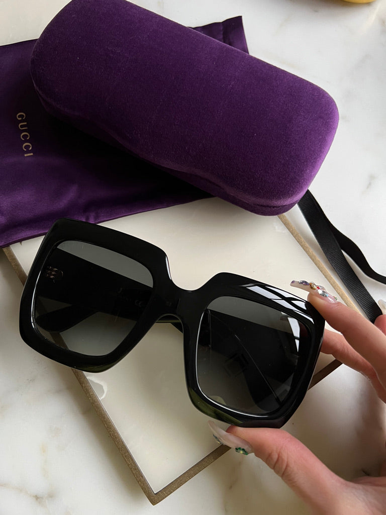 Gucci GG0053SN Oversized Square Sunglasses in Black