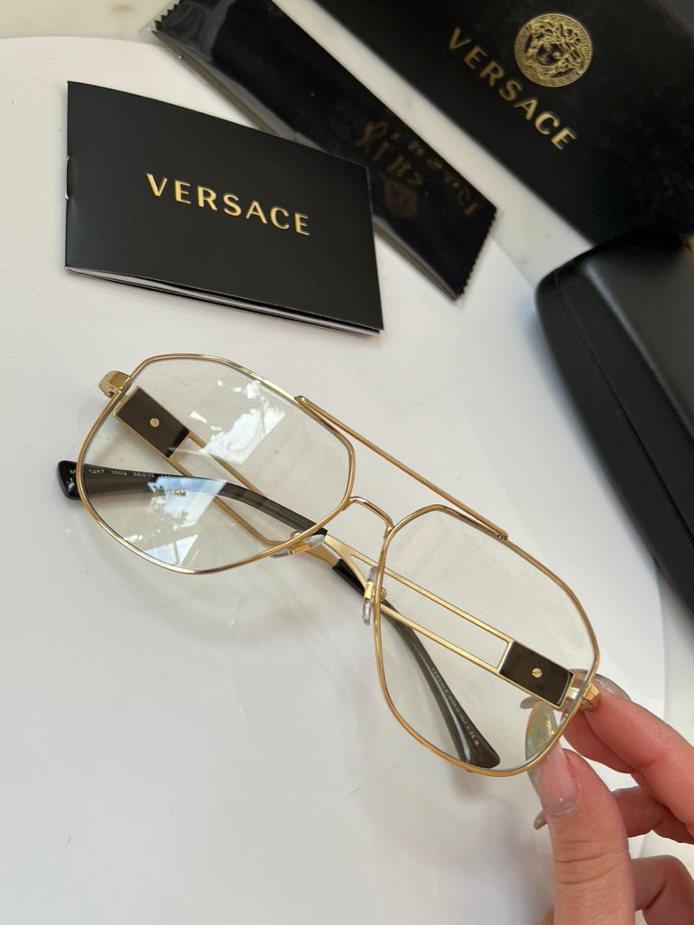 Versace VE1287 Gold Metal Pilot Unisex Frames