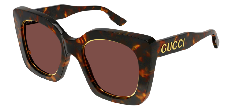 Gucci GG1151S Gafas de sol extragrandes en dorado marrón