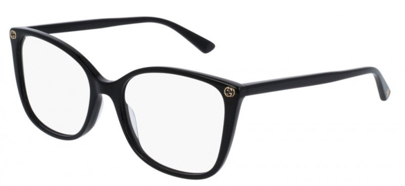 Gucci GG0026O Black Squared Cat Eye Eyeglasses Frames – Designer Daydream