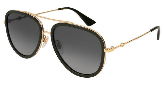 Gucci GG0062S Aviator Sunglasses in Black Polarized