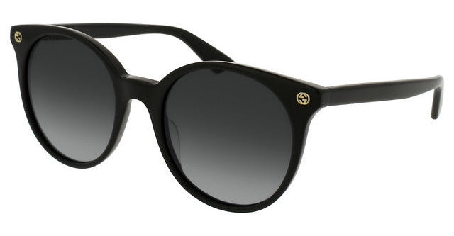 Gucci GG0091S Gafas de sol negras con logotipo redondo 