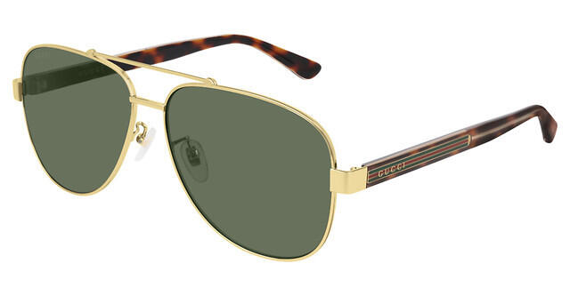 Gafas de sol unisex estilo aviador de metal dorado Gucci GG0528S 