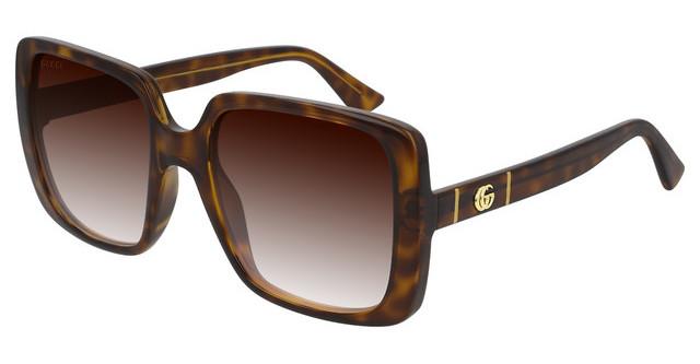 Gucci GG0632S Rectangular Marmont Logo Sunglasses in Brown