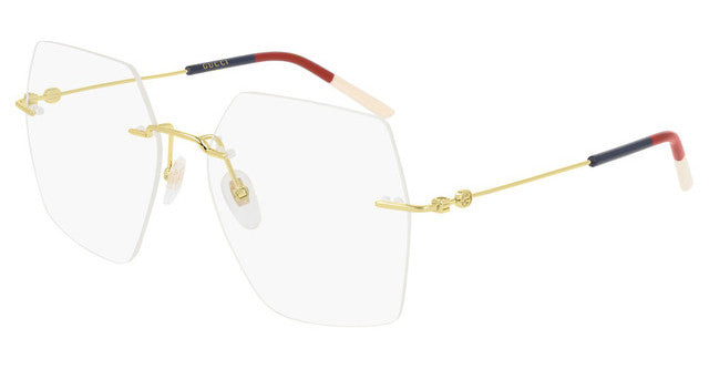 Gucci GG0683O Oversized Hexagon Rimless Eyeglasses Frames