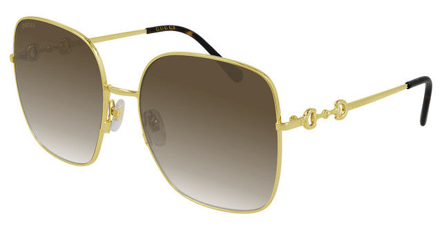 Gucci GG0879S Square Horsebit Sunglasses in Brown Lens