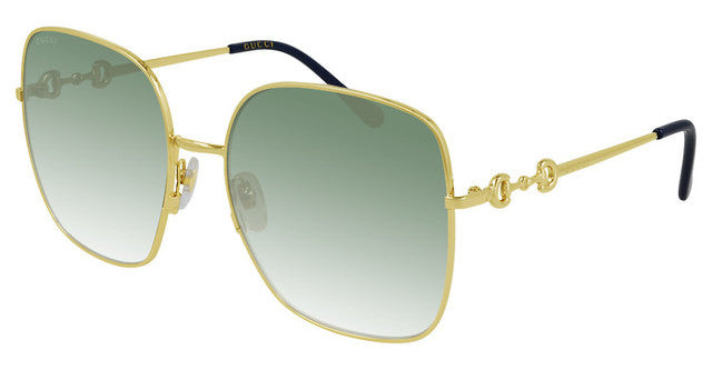 Gucci GG0879S Square Horsebit Sunglasses in Green Lens