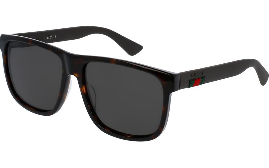Gucci GG0010S Gafas de sol cuadradas unisex polarizadas en marrón oscuro