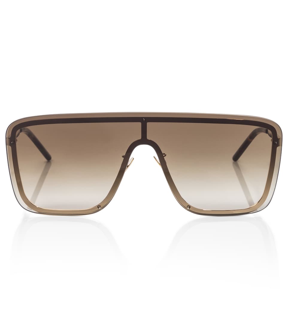 Saint Laurent Mask SL364 Flat Top Sunglasses in Brown Gradient