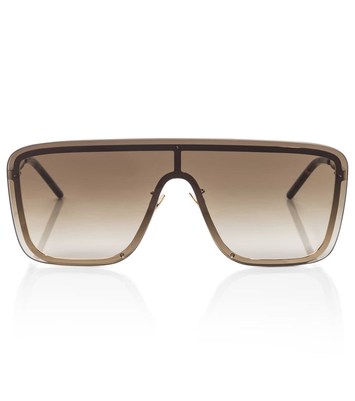 Saint Laurent Mask SL364 Flat Top Sunglasses in Brown Gradient