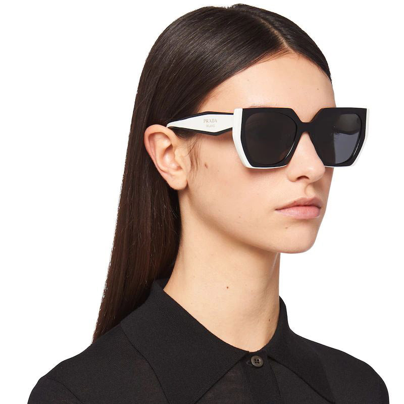 Prada PR15WS Oversized Sunglasses in Black White