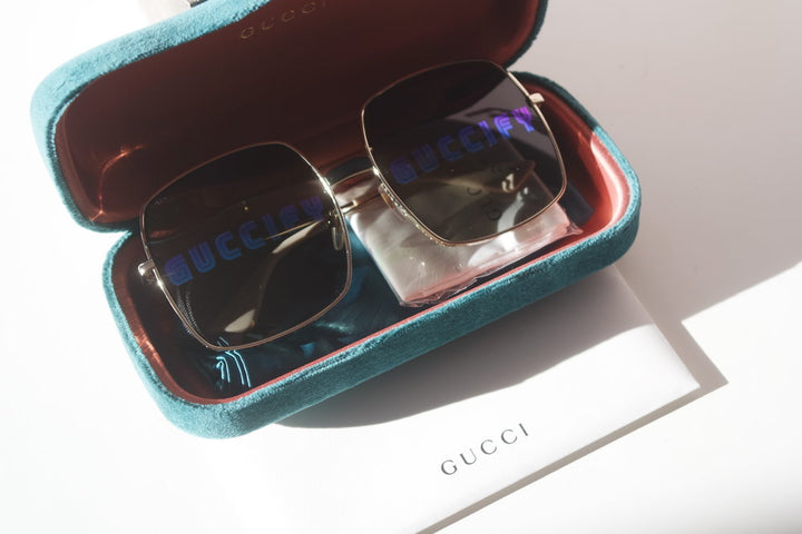 Gucci GG0414S GUCCIFY Gafas de sol extragrandes con lentes espejadas