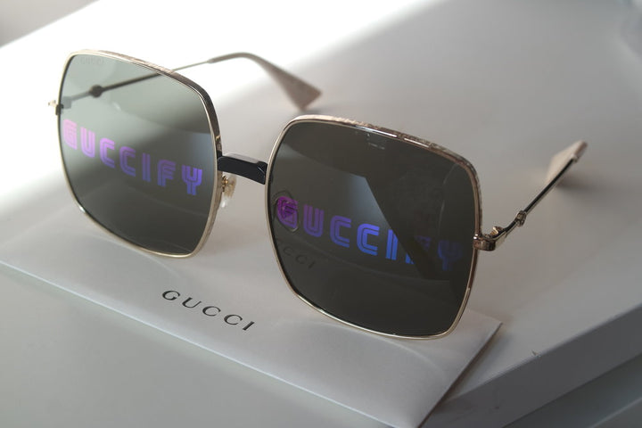 Gucci GG0414S GUCCIFY Gafas de sol extragrandes con lentes espejadas