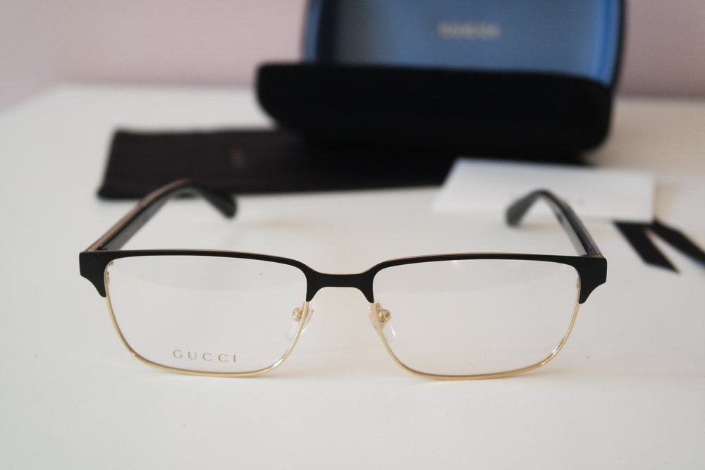 Gucci GG0383O Metal Oversized Mens Eyeglasses Frames in Black
