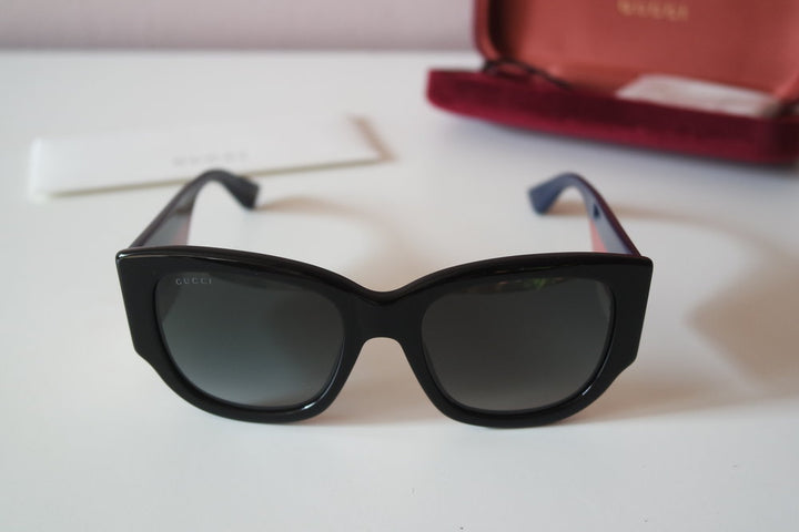 Gucci GG0276S Cat Eye Thick Leg Black Sunglasses