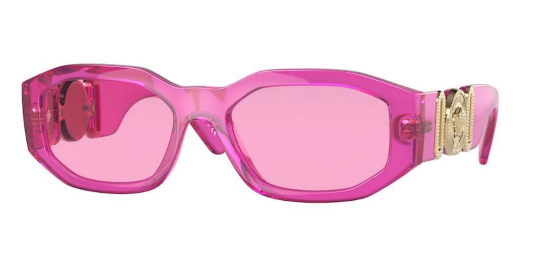 Versace VE4361 Biggie Sunglasses in Transparent Fuxia