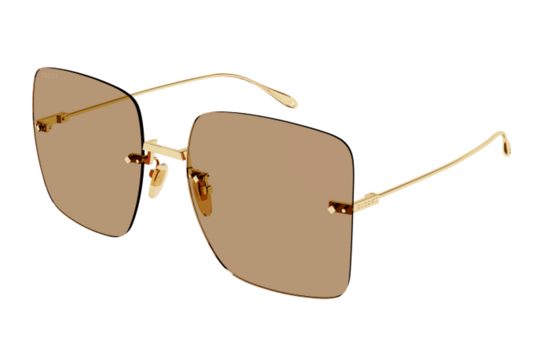 Gucci GG1147S Rimless Square Sunglasses in Brown