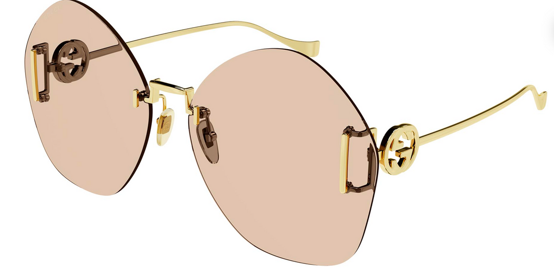 Gucci round best sale rimless sunglasses